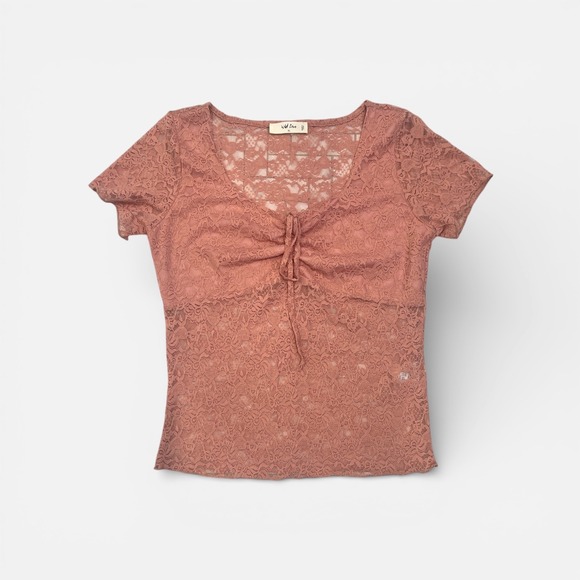 Wild Love | Dusty Rose Lace Babydoll Top‎ XL Cottagecore Romantic Y2K - Picture 2 of 7